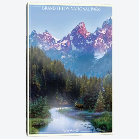 Grand Tetons Canvas Print #ORT38} by Old Red Truck Art Print