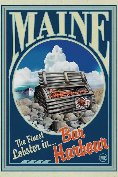 Maine: Bar Harbour, Maine Lobster by Old Red Truck