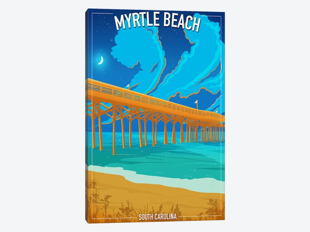 Myrtle Beach by Old Red Truck 1-piece Canvas Art Print