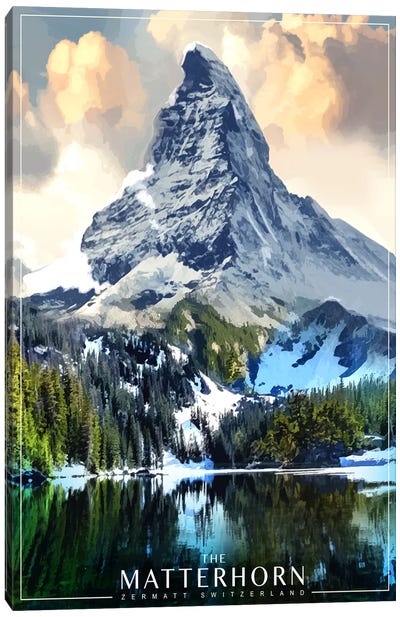 The Matterhorn Canvas Art Print - Snowy Mountain Art
