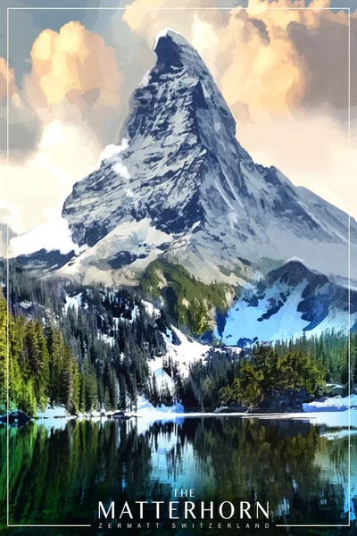 Snowy Mountains: The Matterhorn by Old Red Truck