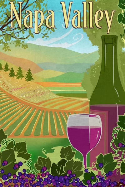 Vineyards: Wine Country by Old Red Truck