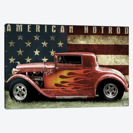 American Hot Rod Canvas Print #ORT99} by Old Red Truck Canvas Print