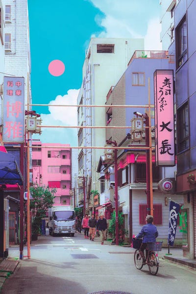 Kyoto Pastel City by Danner Orozco metal wall art