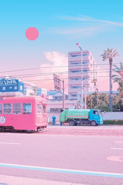 Matsuyama Pastel City I by Danner Orozco metal wall art