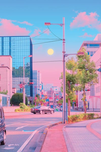 Matsuyama Pastel City II by Danner Orozco metal wall art