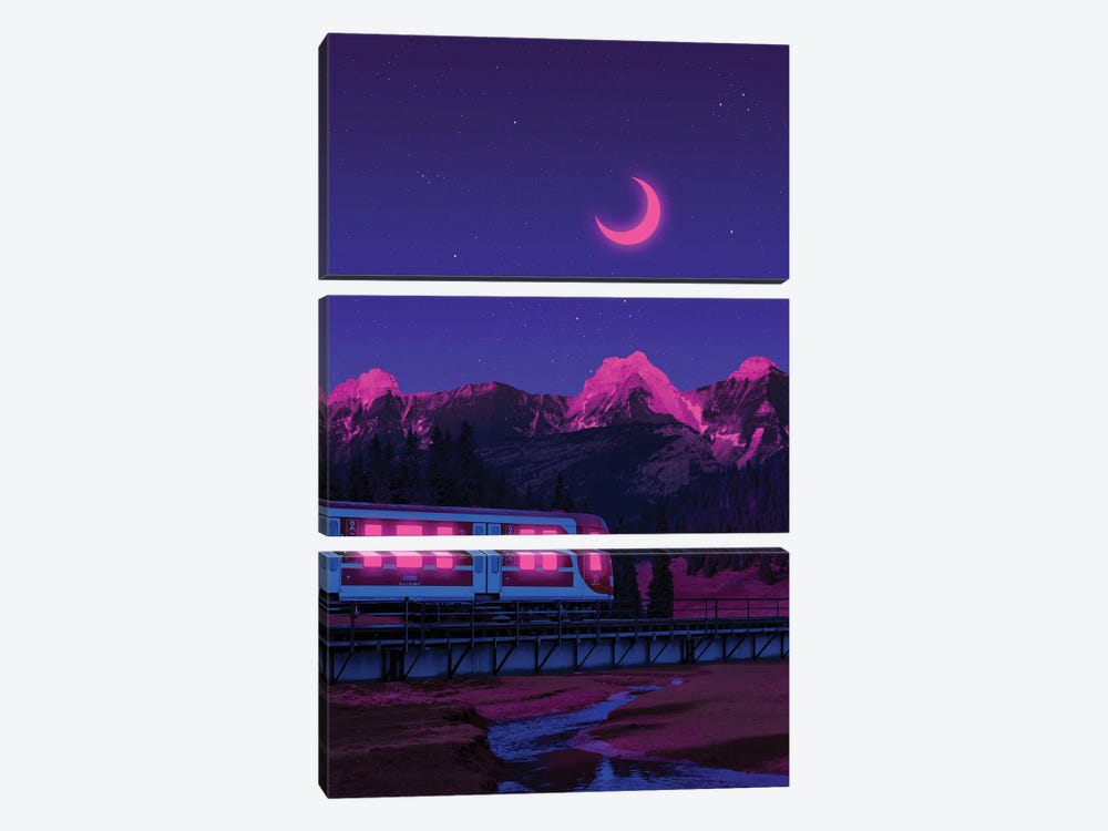 Neon Worlds III by Danner Orozco 3-piece Canvas Wall Art