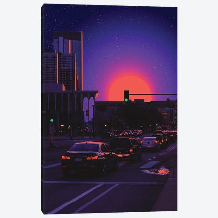 Outrun City II Canvas Print #ORZ59} by Danner Orozco Canvas Print