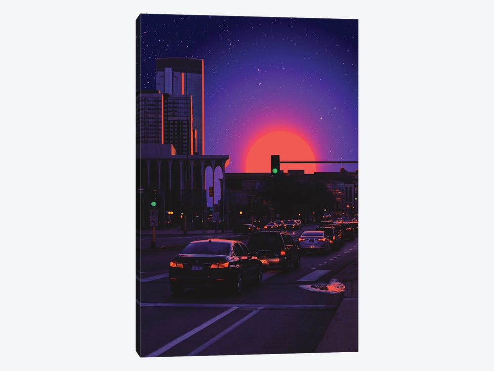 Outrun City II by Danner Orozco 1-piece Canvas Art Print