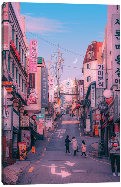 Seoul Pastel City Canvas Art Print - South Korea
