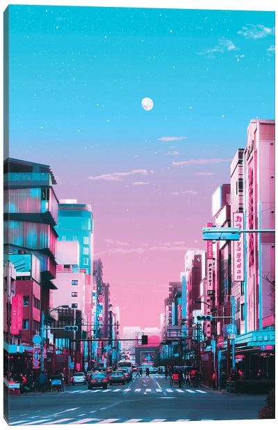 Tokyo Pastel City Canvas Art Print - Danner Orozco