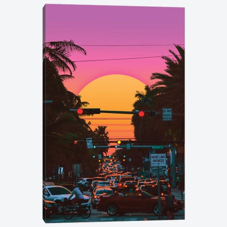 Vaporwave Sunset III Canvas Print #ORZ85} by Danner Orozco Canvas Print