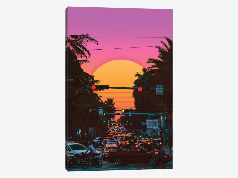 Vaporwave Sunset III by Danner Orozco 1-piece Canvas Art
