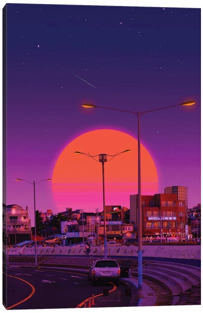 Vaporwave Sunset V Canvas Art Print - Danner Orozco