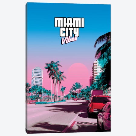 Miami City Vibes Canvas Print #ORZ93} by Danner Orozco Art Print