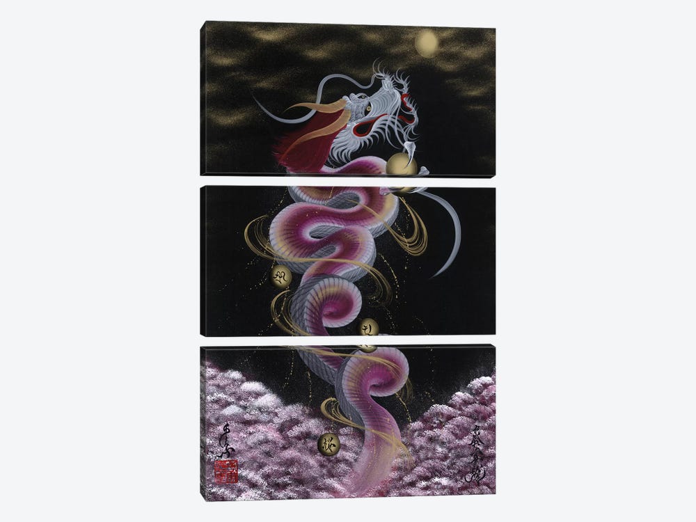 Heavenly Dragon To The Moon by One-Stroke Dragon 3-piece Art Print