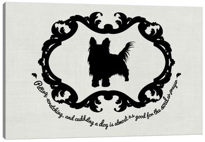 Yorkshire Terrier (Black&White) Canvas Art Print - Yorkshire Terrier Art