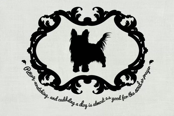 My Pet Silhouette: Yorkshire Terrier (Black&White) by 5by5collective