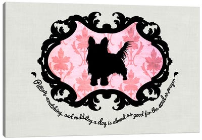 Yorkshire Terrier (Pink&Black) Canvas Art Print - My Pet Silhouette