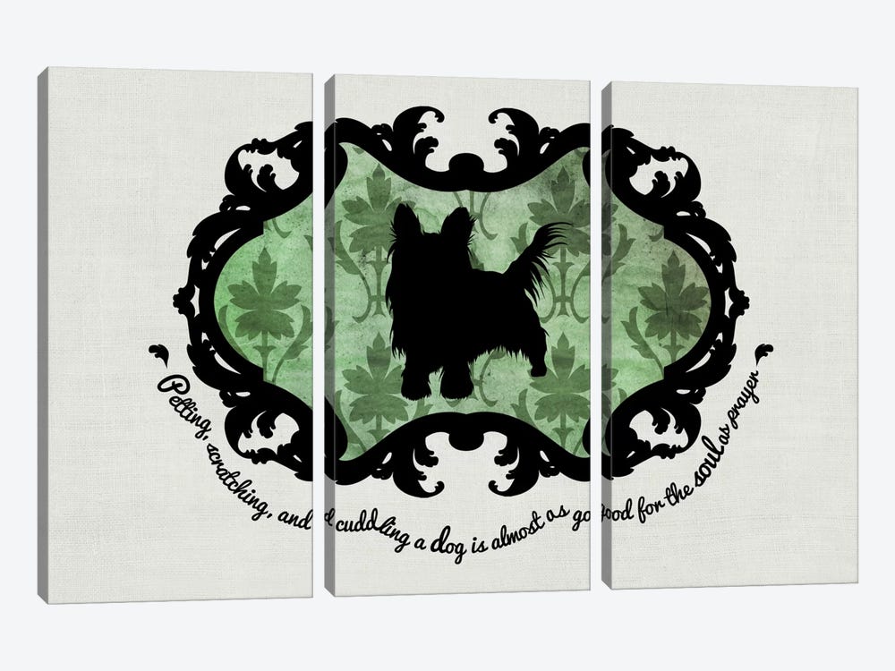 Yorkshire Terrier (Green&Black) by 5by5collective 3-piece Art Print
