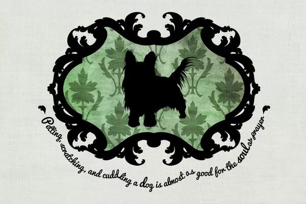 My Pet Silhouette: Yorkshire Terrier (Green&Black) by 5by5collective