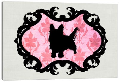 Yorkshire Terrier (Dark Green&Black) Canvas Art Print - My Pet Silhouette