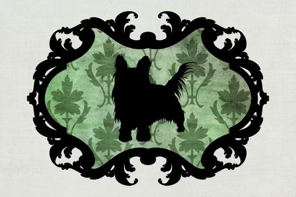 My Pet Silhouette: Yorkshire Terrier (Pink&Black) II by 5by5collective