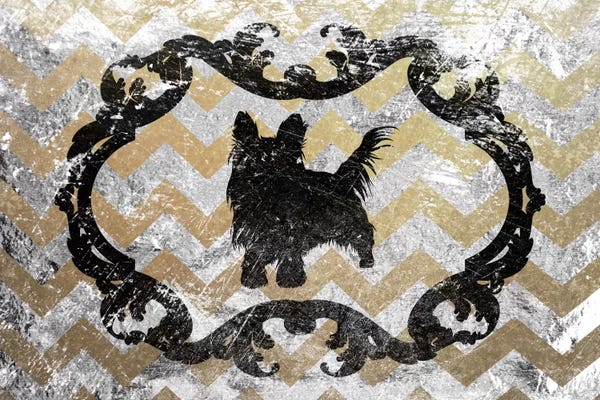 Chevron: Yorkshire Terrier (Gray&Yellow) by 5by5collective