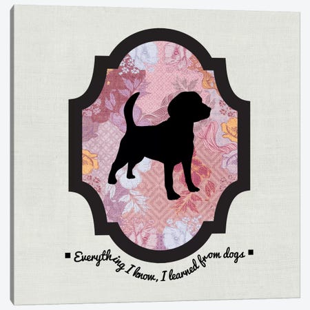 Beagle (Black&Pink) I Canvas Print #OSP18} by 5by5collective Canvas Art