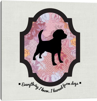 Beagle (Black&Pink) I Canvas Art Print - My Pet Silhouette