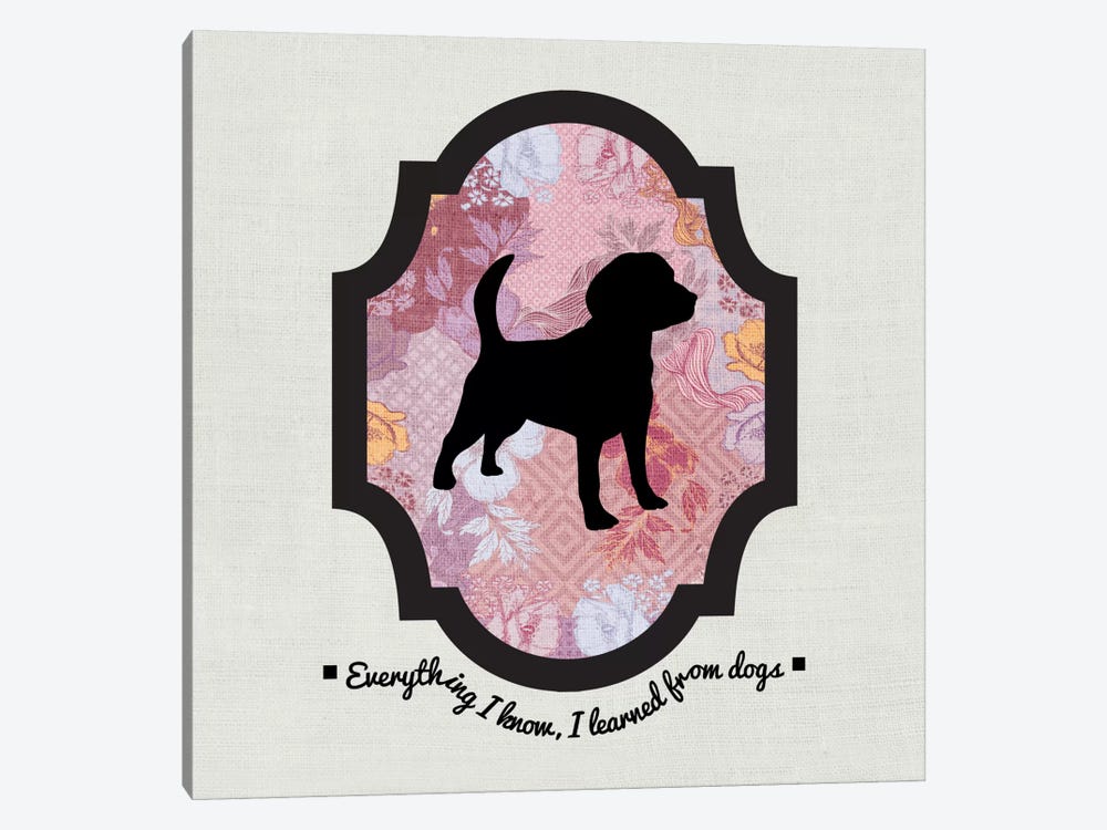 Beagle (Black&Pink) I by 5by5collective 1-piece Canvas Art