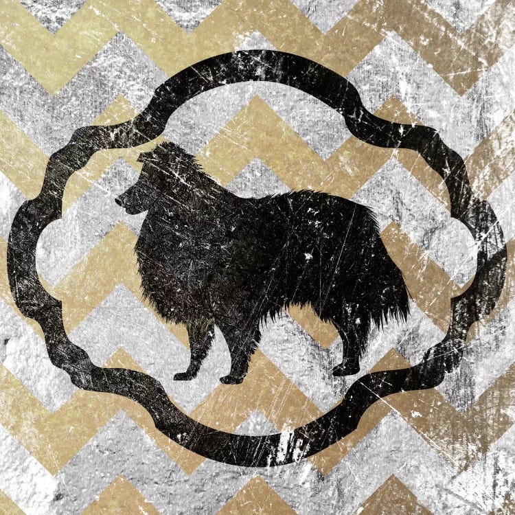 Collie (Yellow&Gray) by 5by5collective wall art
