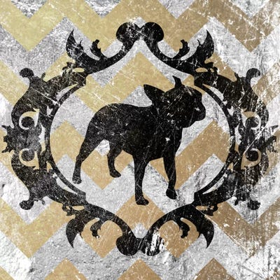 French Bulldog (Yellow&Gray) by 5by5collective metal wall art