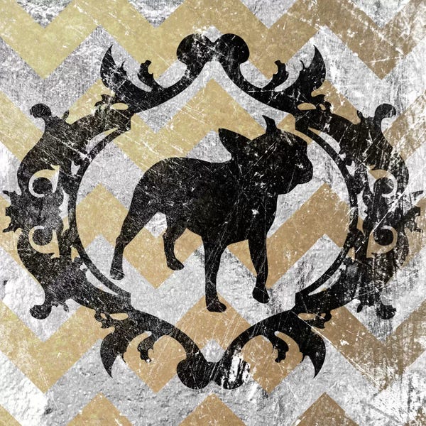 Chevron: French Bulldog (Yellow&Gray) by 5by5collective