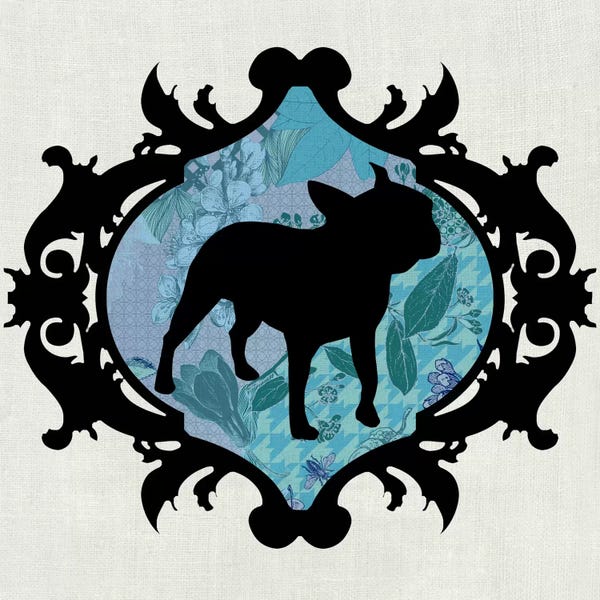My Pet Silhouette: French Bulldog (Black&Blue) I by 5by5collective