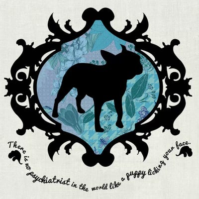 French Bulldog (Black&Blue) II by 5by5collective metal wall art