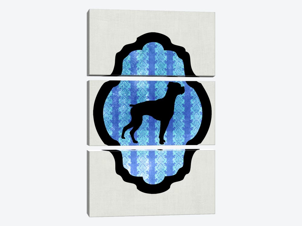 Boxer (Black&Blue) II by 5by5collective 3-piece Canvas Print