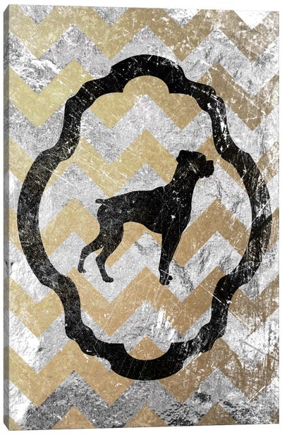 Boxer (Gray&Yellow) Canvas Art Print - Chevron Patterns