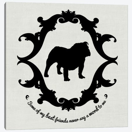 Bulldog (Black&White) Canvas Print #OSP33} by 5by5collective Canvas Wall Art