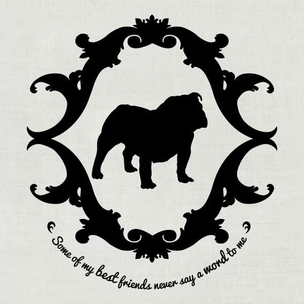 My Pet Silhouette: Bulldog (Black&White) by 5by5collective