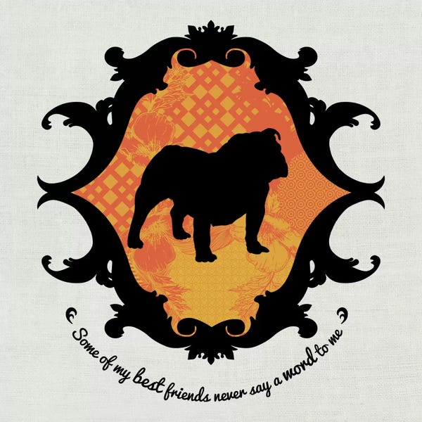 My Pet Silhouette: Bulldog (Orange&Black) I by 5by5collective