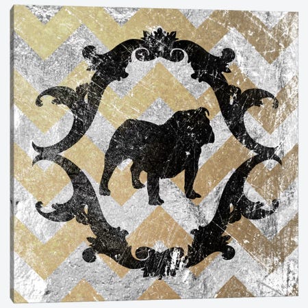 Bulldog (Yellow&Gray) Canvas Print #OSP36} by 5by5collective Art Print