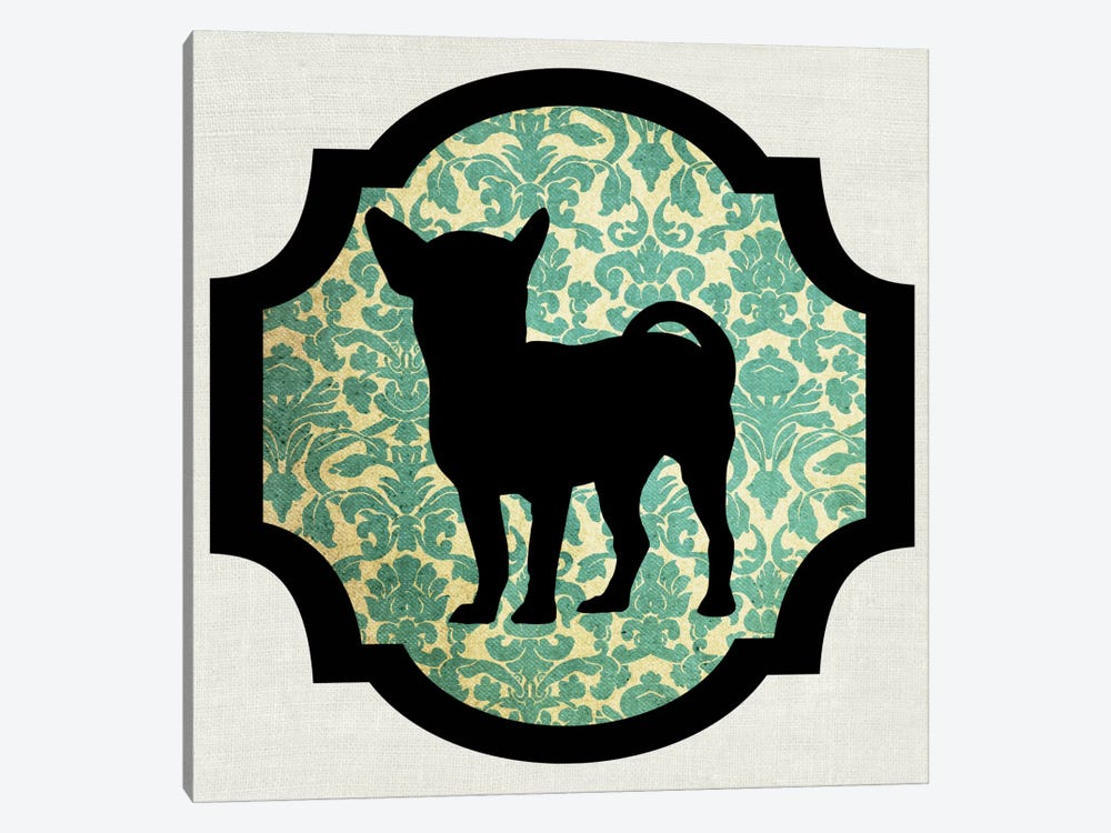 Chihuahua (Green&Black) I by 5by5collective 1-piece Canvas Print