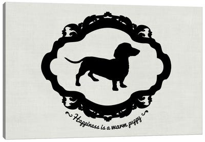 Basset Hound (Gray&Black) Canvas Art Print - My Pet Silhouette
