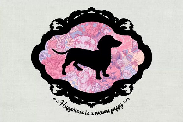 Black & Pink: Basset Hound (Pink&Black) I by 5by5collective