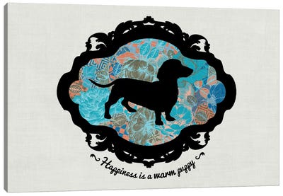 Basset Hound (Blue&Black) I Canvas Art Print - My Pet Silhouette