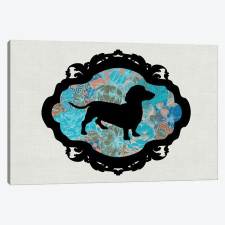 Basset Hound (Blue&Black) II Canvas Print #OSP47} by 5by5collective Canvas Artwork
