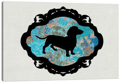 Basset Hound (Blue&Black) II Canvas Art Print - My Pet Silhouette