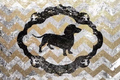 Basset Hound (Gray&Yellow) by 5by5collective metal wall art