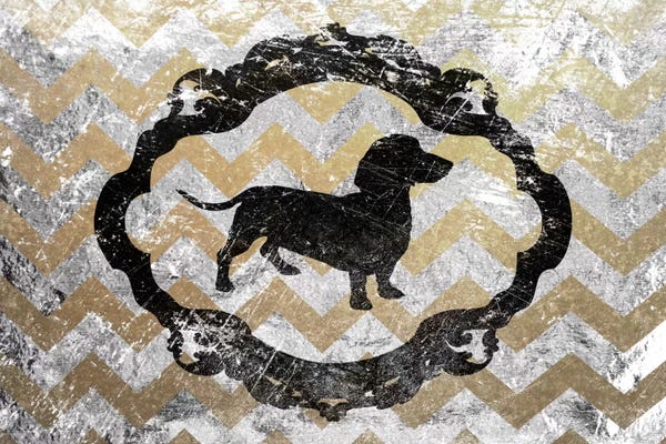 Chevron: Basset Hound (Gray&Yellow) by 5by5collective